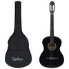 vidaXL Gitaar klassiek beginner met tas 4/4 39" zwart