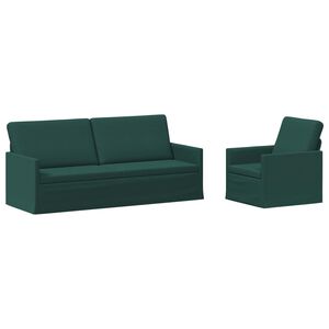 vidaXL Bankstel 2 pcs Donkergroen Stof