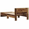 vidaXL Bedframe met hoofdeinde Oudhout 75 x 190 cm Bewerkt hout