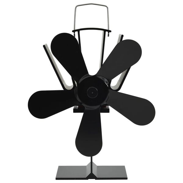 vidaXL Kachelventilator met 5 vinnen zwart
