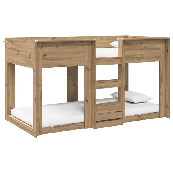 vidaXL Bunk Bed voor Kinderen Artisan Eiken 80 x 200 cm Bewerkt hout