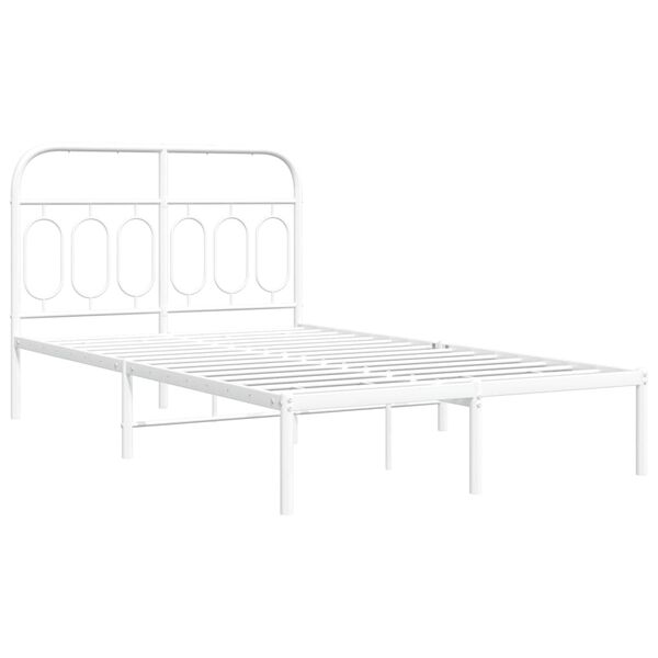 vidaXL Bedframe met hoofdbord metaal wit 120x200 cm