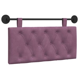vidaXL Hangend hoofdbord Met LED-verlichting Paars Fluweel