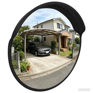 vidaXL Buiten convex verkeers spiegel Zwart &Oslash;75 cm Polycarbonaat
