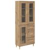 vidaXL Hoge kast Artisan Eiken 69,5 x 34 x 180 cm Bewerkt hout