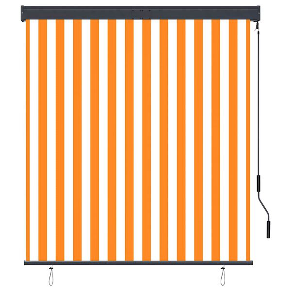 vidaXL Rolgordijn voor buiten 140x250 cm wit en oranje
