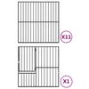 vidaXL Hondenkennel 12 panelen gepoedercoat staal zwart