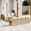 vidaXL 8-delige Loungeset met kussens poly rattan beige