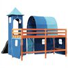 vidaXL Kinderhoogslaper met toren 80x200 cm massief grenenhout blauw