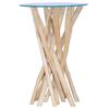 vidaXL Salontafel met glazen blad 35x50 cm massief teakhout