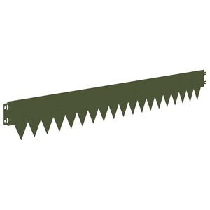 vidaXL Gazonrand 50 st 103 x 15 cm Staal Olijfgroen