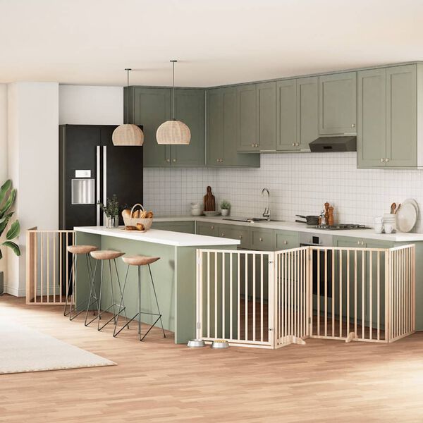 vidaXL Hondenhek inklapbaar met deur 10 panelen 800 cm populierenhout