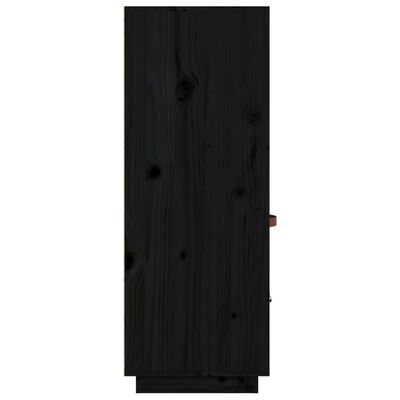 vidaXL Hoge kast 67x40x108,5 cm massief grenenhout zwart