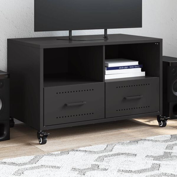 vidaXL Tv-meubel 68x39x43,5 cm staal zwart