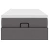 vidaXL Ottoman bed met matras 100x200cm kunstleer grijs