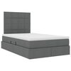 vidaXL Opbergbed met LED met matras Donkergrijs 120 x 190 cm Polyester
