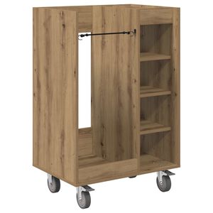 vidaXL Golfkast met wiel Effen Artisan Eiken 65 x 45 x 98 cm