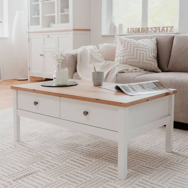 Finori Salontafel Bergen 56A wit en artisan eikenkleurig