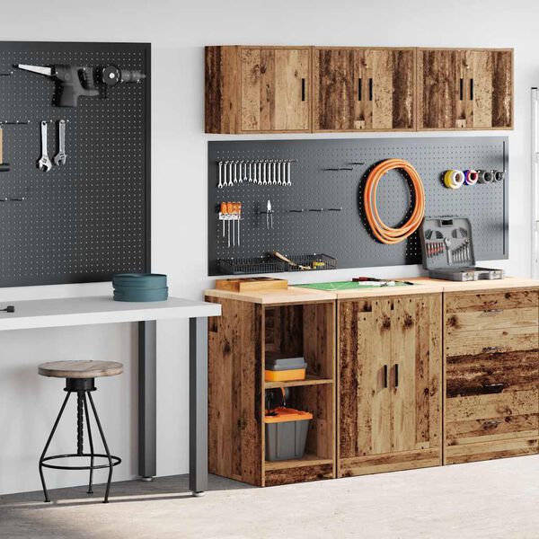 vidaXL Garagekasten 2 st bewerkt hout oud hout