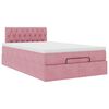 vidaXL Bed poef met matras 120x190 cm fluweel roze