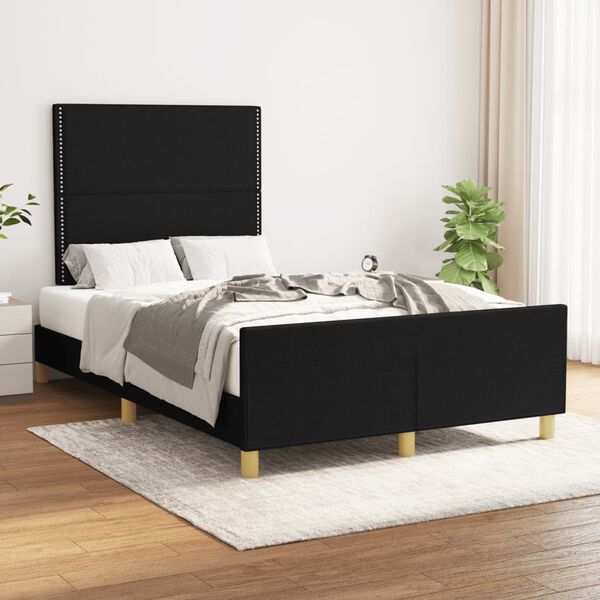 vidaXL Bedframe zonder matras 120x190 cm stof zwart