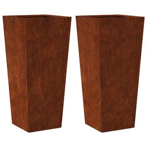 vidaXL Plantenbakken 2 st 35x35x75 cm weervast staal