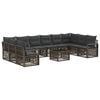 vidaXL Tuinbankenset 11 pcs Grijs poly rattan