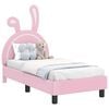 vidaXL Peuterbedframe met hoofdbord Roze 70 x 140 cm PU