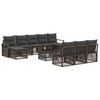 vidaXL Tuinbankenset 11 pcs Grijs poly rattan