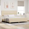 vidaXL Bedframe met hoofdeinde Cr&egrave;me 200 x 200 cm Stof