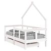 vidaXL Kinderbedframe met lades 70x140 cm massief grenenhout wit