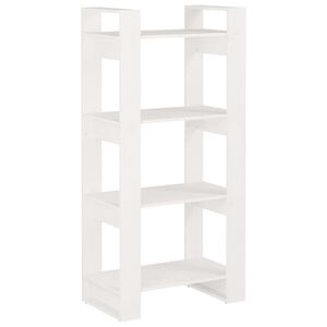 vidaXL Boekenkast/kamerscherm 60x35x125 cm massief hout wit