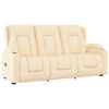 vidaXL Massagestoel 3-zits verstelbaar bekerhouders kunstleer crème