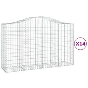 vidaXL Schanskorven 14 st gewelfd 200x50x120/140 cm ijzer