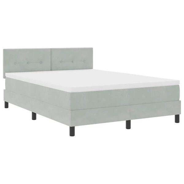 vidaXL Boxspringbed met matras Lichtgrijs 160 x 200 cm Fluweel