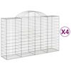 vidaXL Schanskorven 4 st gewelfd 200x50x120/140 cm ijzer
