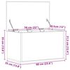 vidaXL Opslagdoos met opslag Zwart Eiken 60 x 35 x 35 cm Bewerkt hout