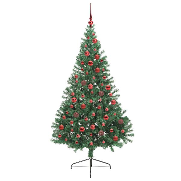 vidaXL Kunstmatig Voorverlicht Kerstboom met 300 LED Groen 180 cm PVC