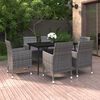 vidaXL 7-delige Tuinset met kussens poly rattan en glas