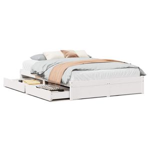 vidaXL Bedframe zonder matras massief grenenhout wit 120x200 cm