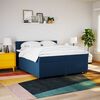 vidaXL Boxspring met matras stof blauw 200x200 cm