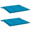 vidaXL Tuinstoelkussens 2 st 50x50x4 cm stof blauw