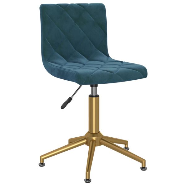 vidaXL Eetkamerstoelen draaibaar 4 st fluweel blauw
