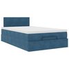 vidaXL Bed poef met matras 120x190 cm fluweel donkerblauw