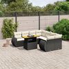 vidaXL 9-delige Loungeset met kussens poly rattan zwart