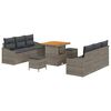 vidaXL Tuin Sofa Set met kussen met opslag met kussen 9 pcs Grijs