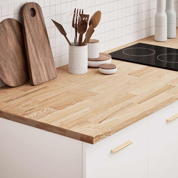 vidaXL Keuken werkblad rechthoekig 300x63,5x2,7 cm massief eikenhout