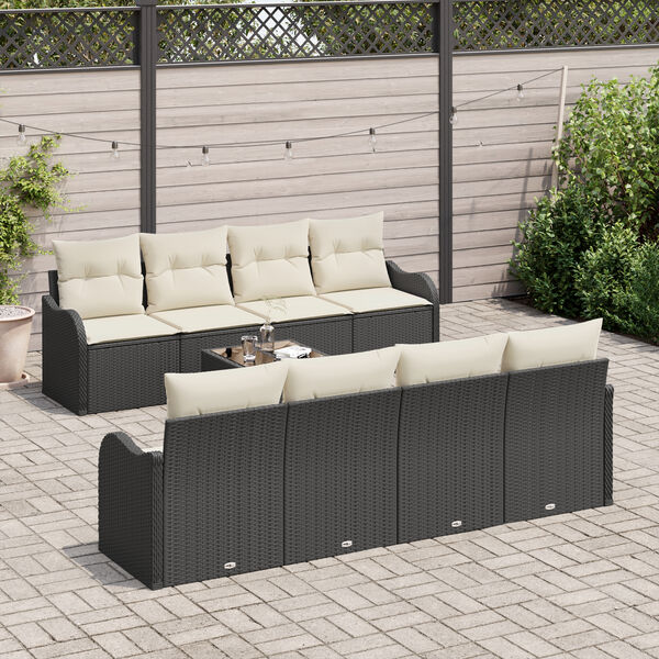 vidaXL Tuin Sofa Set Zwart 55 x 55 x 37 cm poly rattan