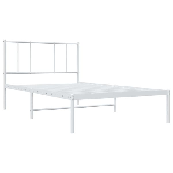 vidaXL Bedframe met hoofdbord metaal wit 90x190 cm