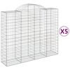 vidaXL Schanskorven 5 st gewelfd 200x50x160/180 cm ijzer